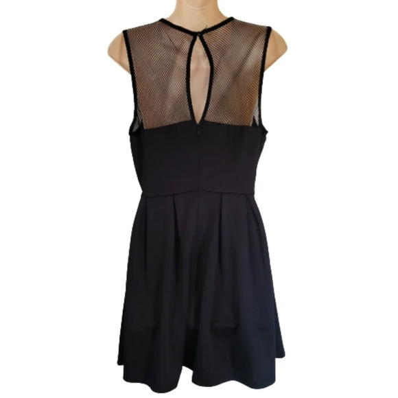 XXI Forever 21 Black Mesh A-Line Flare Sleeveless Dress Size Women's Large NEW - Picture 4 of 9